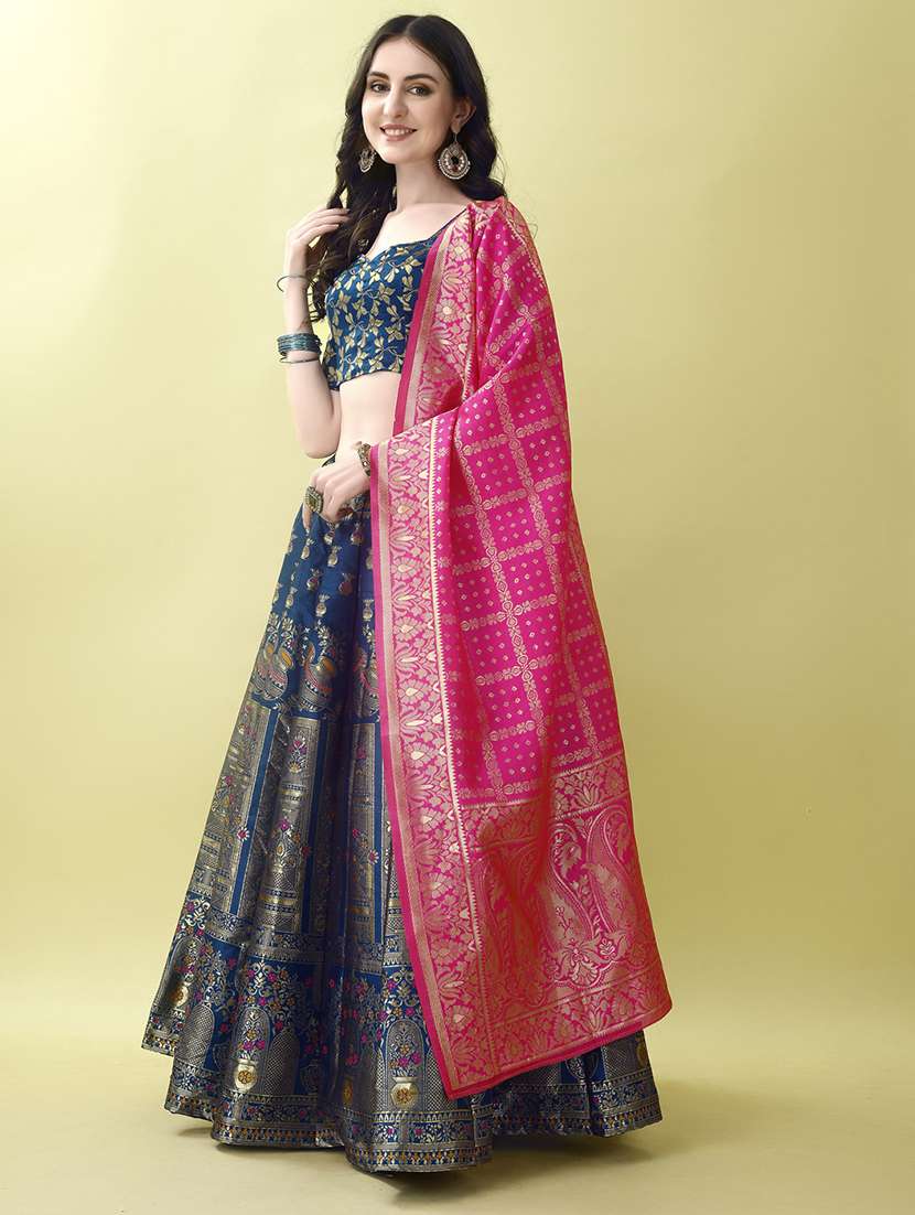 women self designed flared lehenga choli with duppata set - 22042114 -  Standard Image - 1