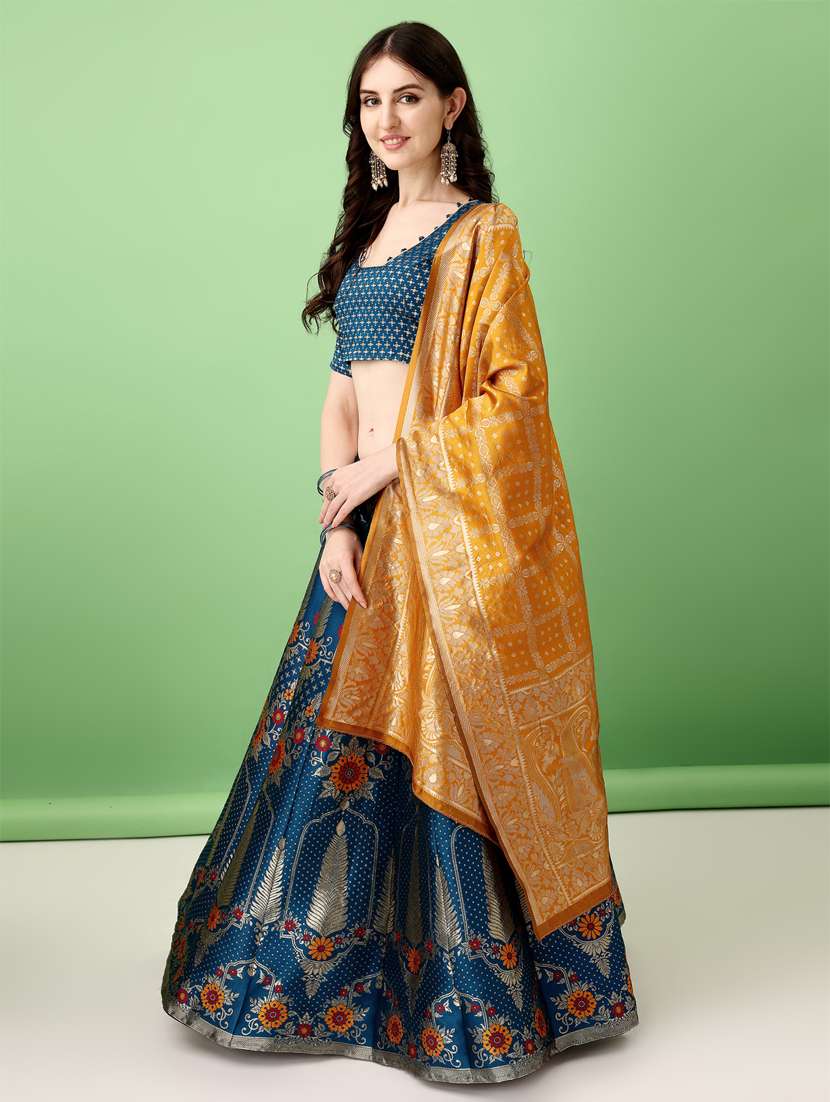 women self designed flared lehenga choli with duppata set - 22042119 -  Standard Image - 1