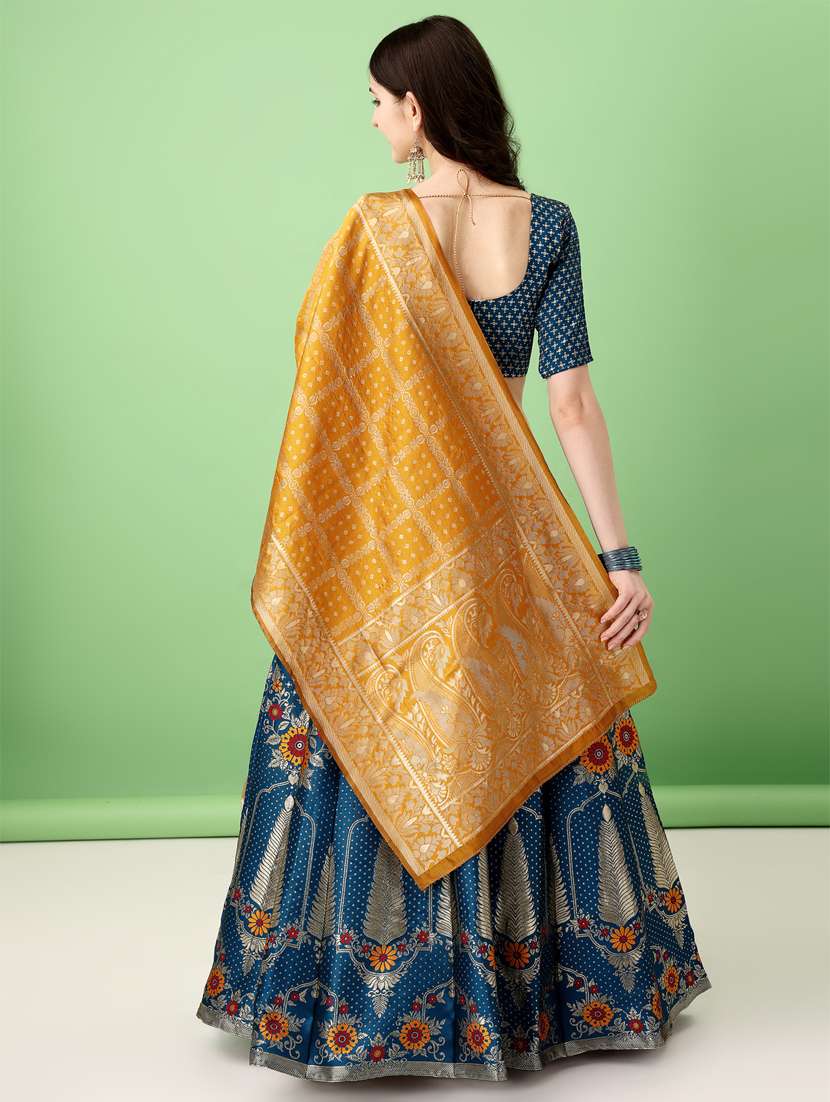 women self designed flared lehenga choli with duppata set - 22042119 - Standard Image - 4