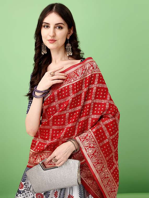 women printed flared lehenga choli with duppata set - 22042120 - Standard Image - 4
