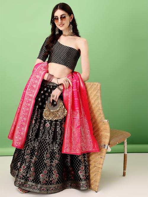 women self designed flared lehenga choli with duppata set - 22042122 - Standard Image - 0