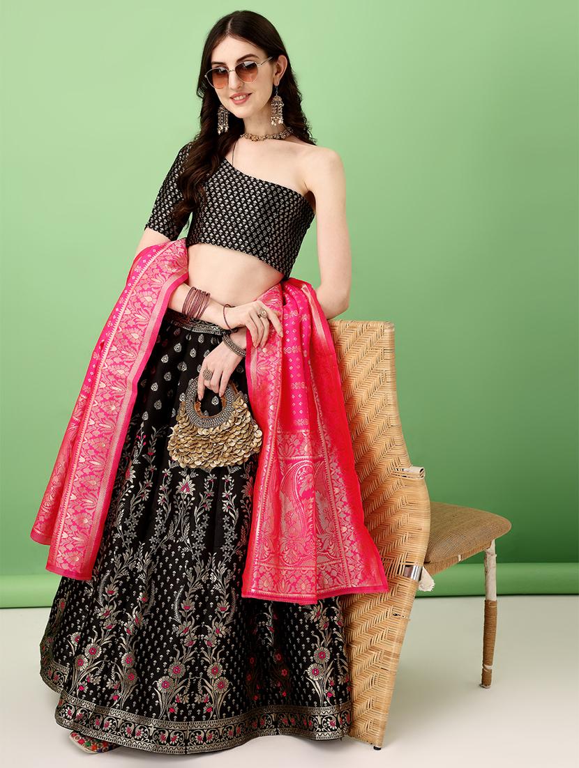 women self designed flared lehenga choli with duppata set - 22042122 - Zoom Image - 0