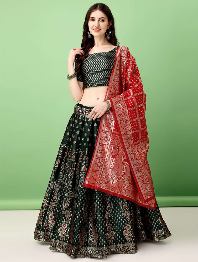 women self designed flared lehenga choli with duppata set - 22042123 - Standard Image - 1