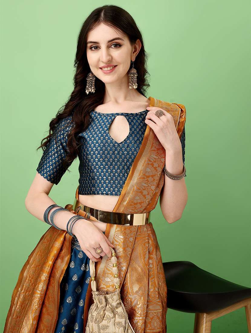 women self design flared unstitched lehenga - 22042125 - Standard Image - 4