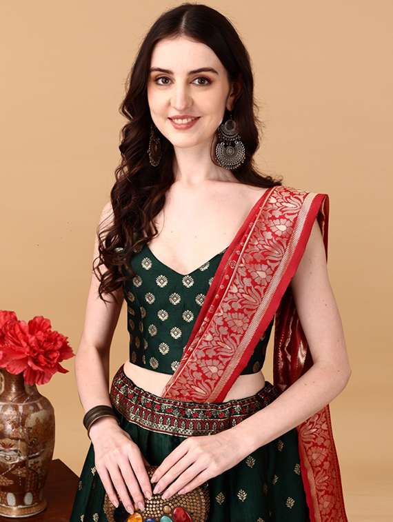 women self designed flared lehenga choli with duppata set - 22042134 - Standard Image - 4