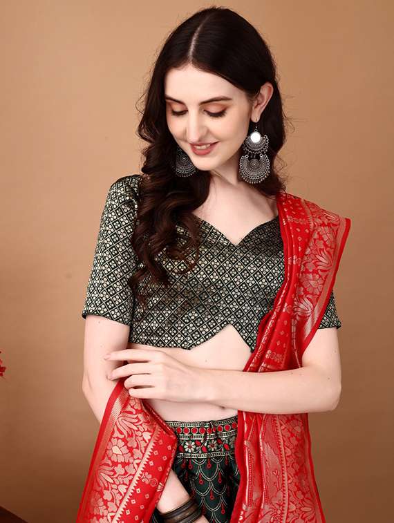 women self designed flared lehenga choli with duppata set - 22042137 - Standard Image - 4