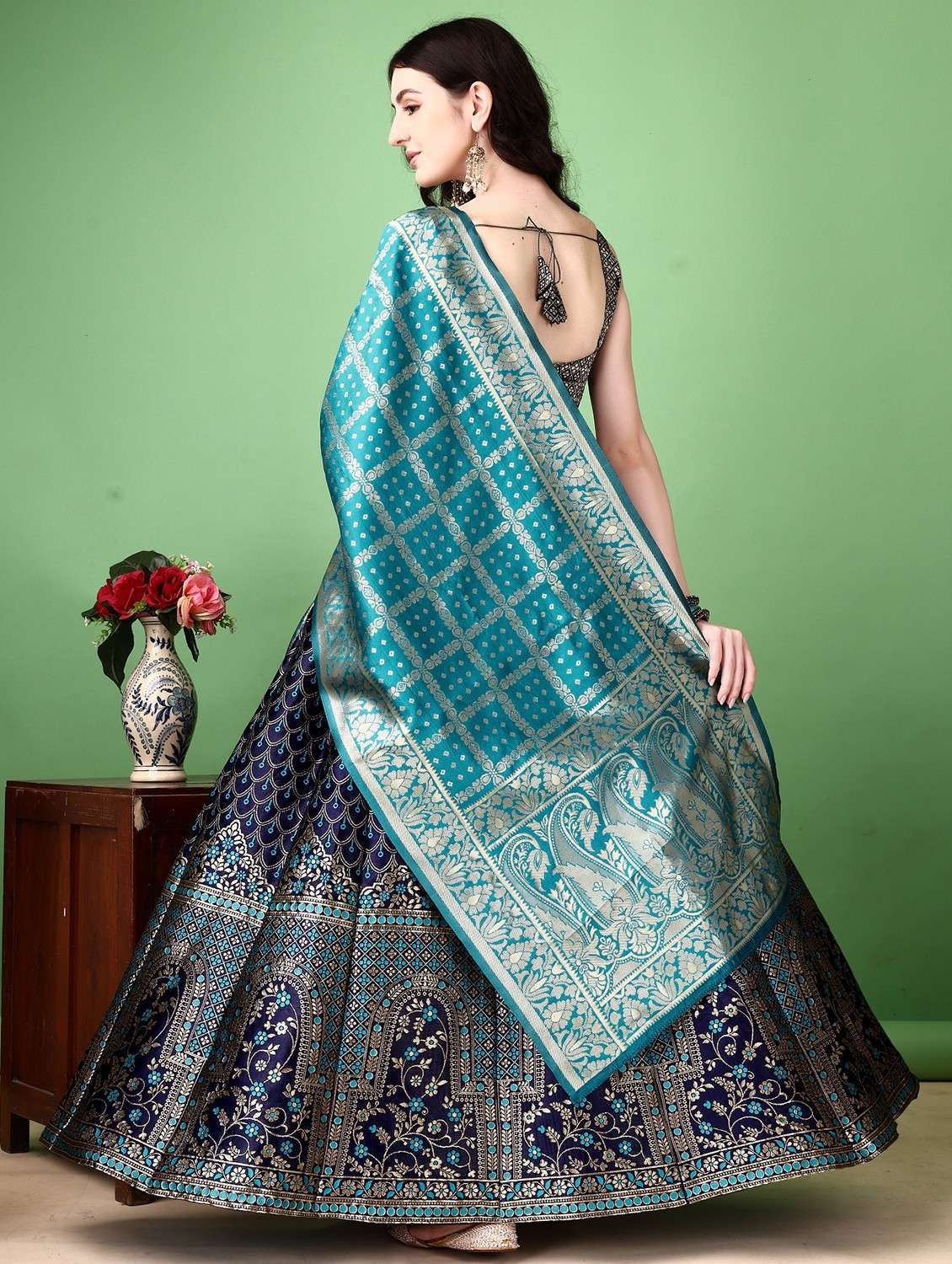 women self designed flared lehenga choli with duppata set - 22042138 -  Standard Image - 4