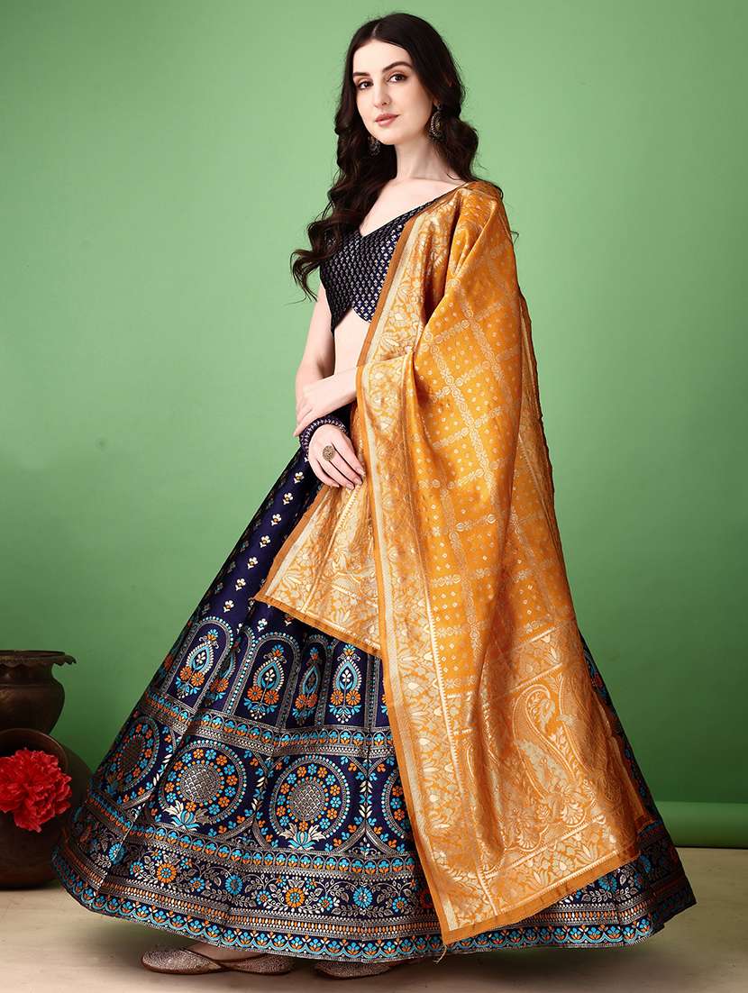 women self design flared unstitched lehenga - 22042144 -  Standard Image - 1