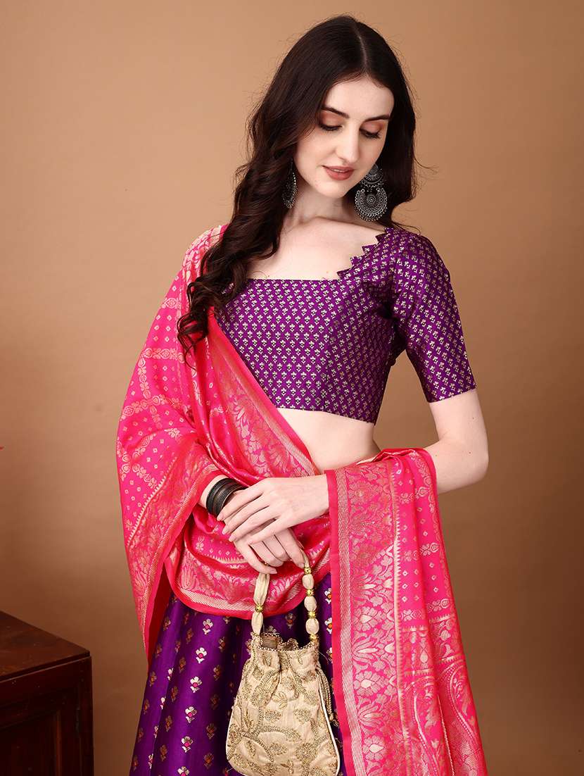 women self design flared unstitched lehenga - 22042145 - Standard Image - 4