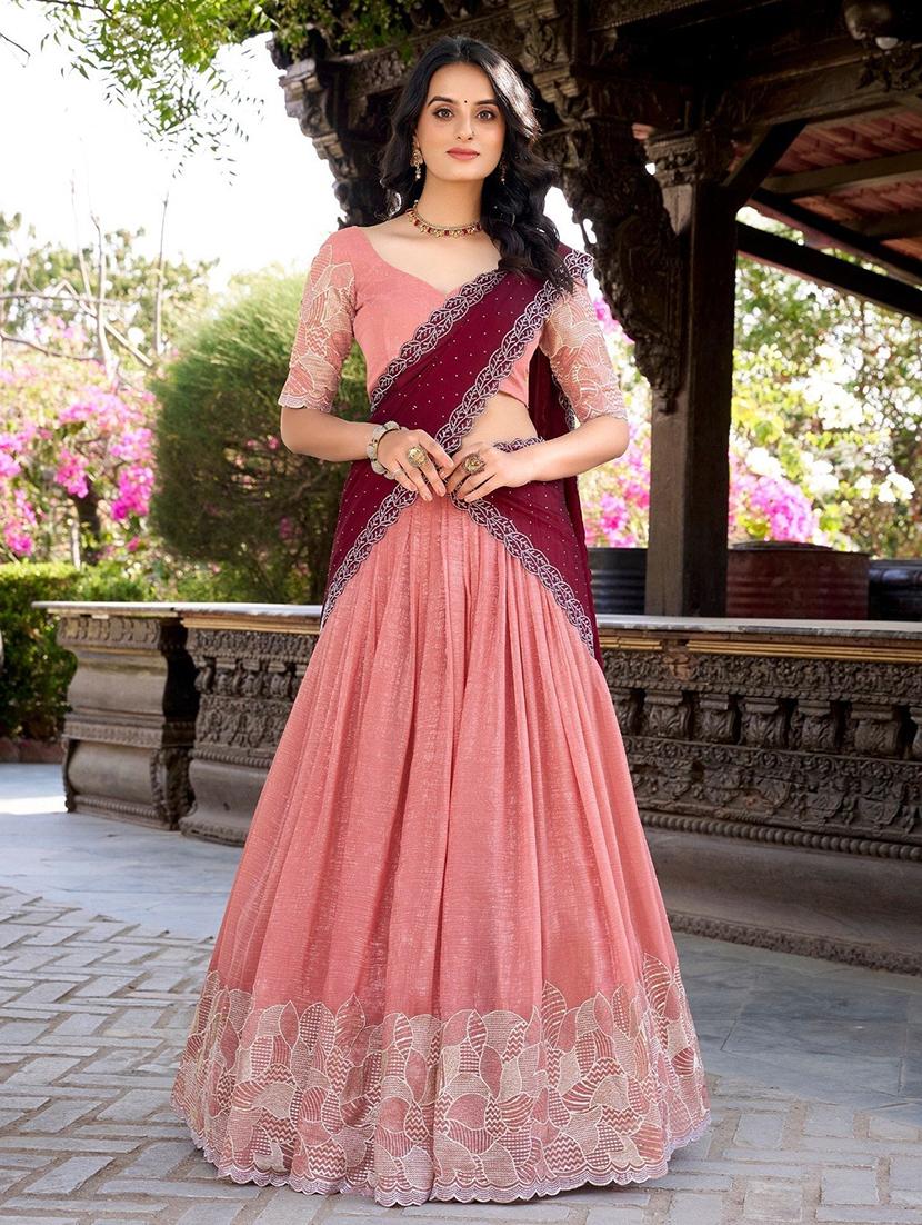 women embroidered flared lehenga choli with duppata set - 22042146 - Standard Image - 1