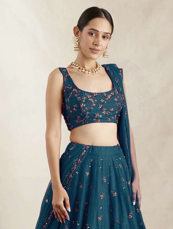 women embellished flared lehenga choli with duppata set - 22042153 - Standard Image - 1