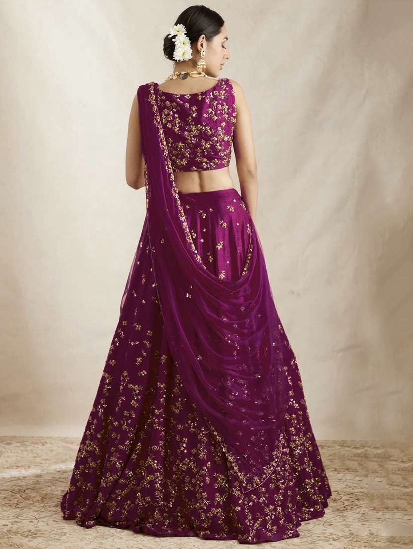 women embroidered flared lehenga choli with duppata set - 22042155 -  Standard Image - 4
