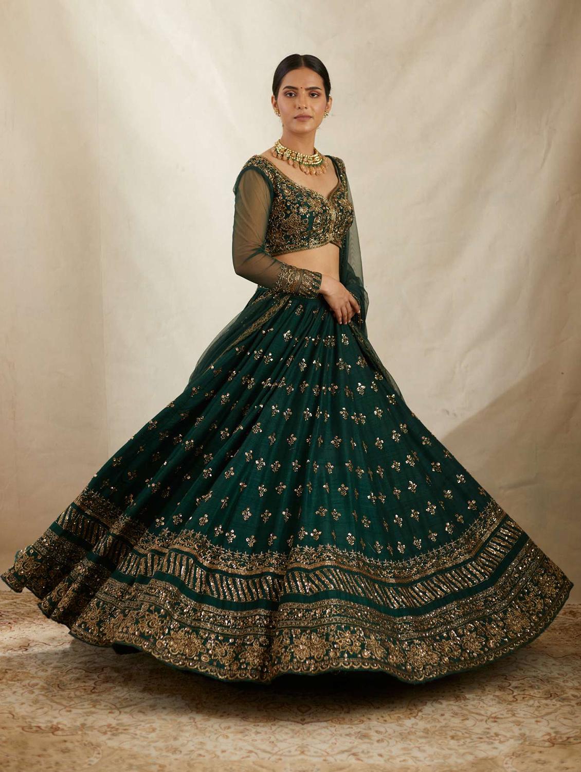 women embroidered flared lehenga choli with duppata set - 22042156 - Standard Image - 4