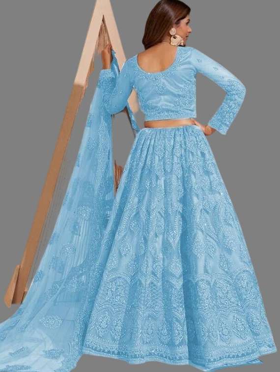 women embroidered flared lehenga choli with duppata set - 22042159 -  Standard Image - 1