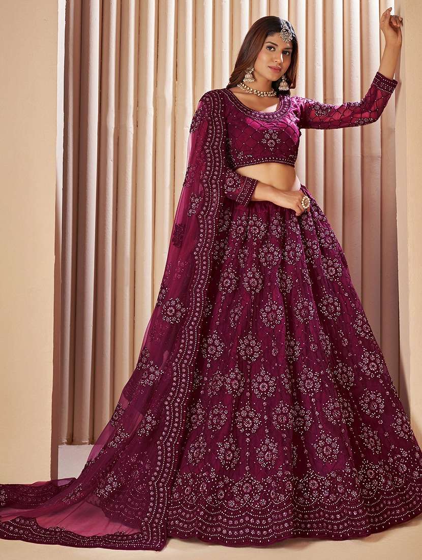 women embroidered flared lehenga choli with duppata set - 22042160 - Standard Image - 1