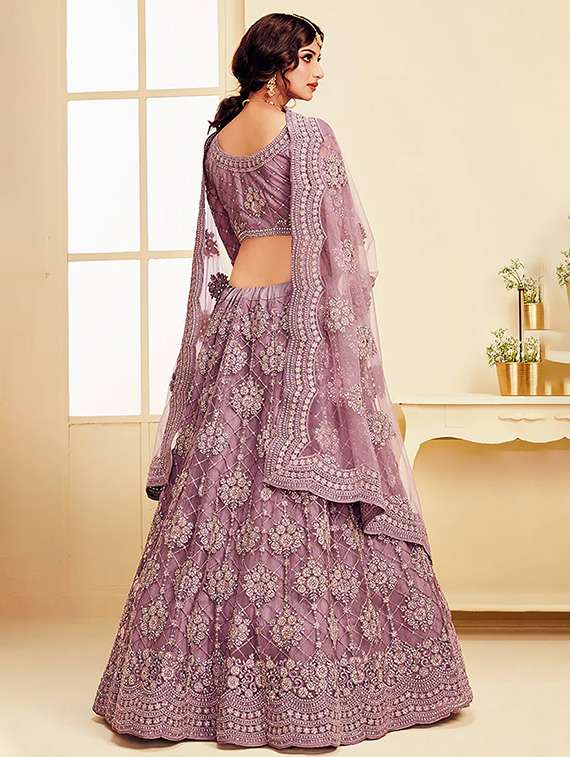 women embroidered flared lehenga choli with duppata set - 22042162 - Standard Image - 1