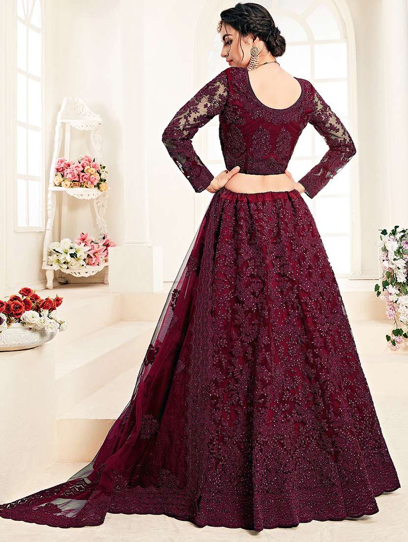 women embroidered flared lehenga choli with duppata set - 22042163 - Standard Image - 1
