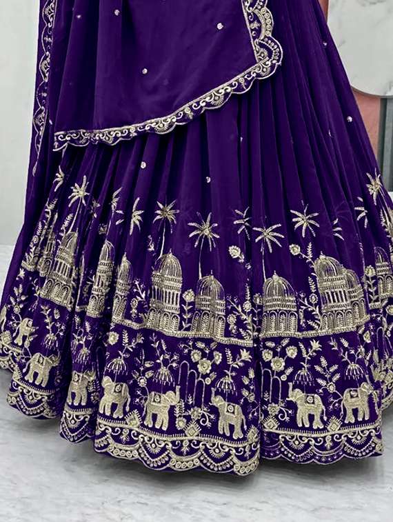 women embroidered flared lehenga choli with duppata set - 22042170 -  Standard Image - 4