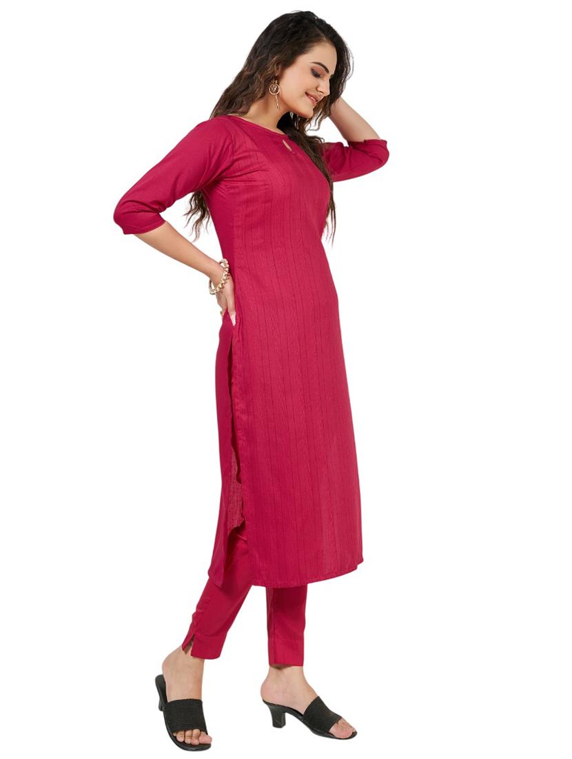 women printed three quarter sleeve kurta and pant set - 22042225 - Standard Image - 1