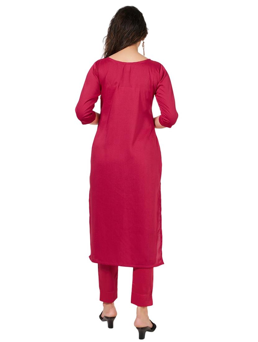 women printed three quarter sleeve kurta and pant set - 22042225 - Standard Image - 4