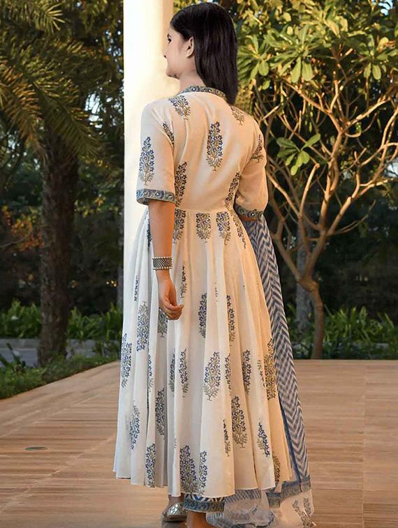 girls printed kurta and pant with dupatta set - 22042235 - Standard Image - 1