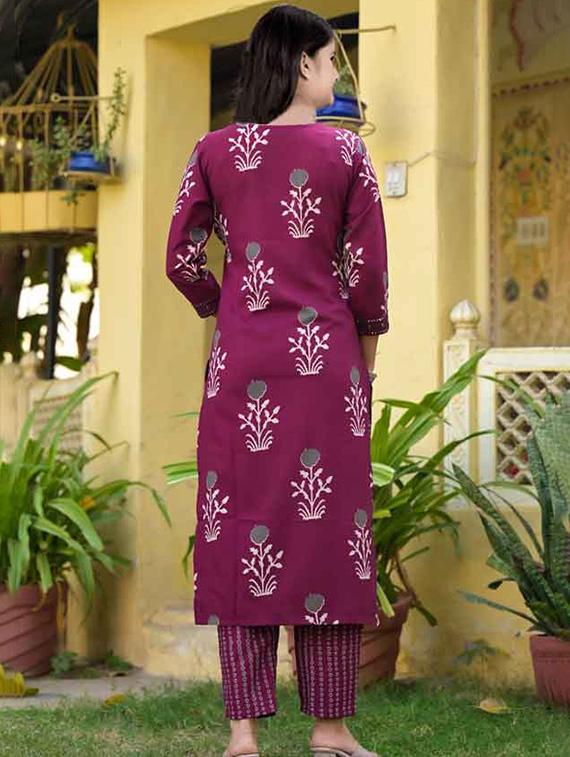 girls printed kurta and pant with dupatta set - 22042243 -  Standard Image - 1