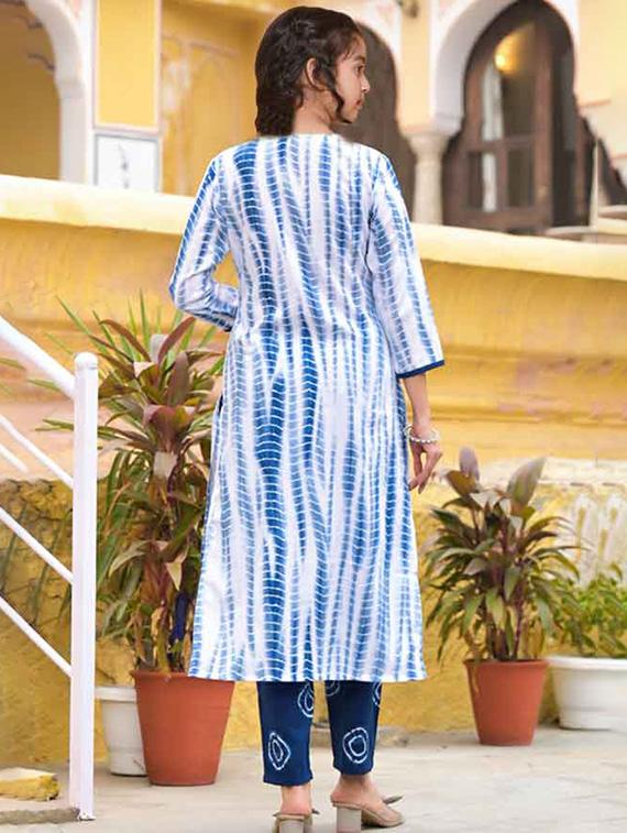girls printed kurta and pant with dupatta set - 22042248 -  Standard Image - 1