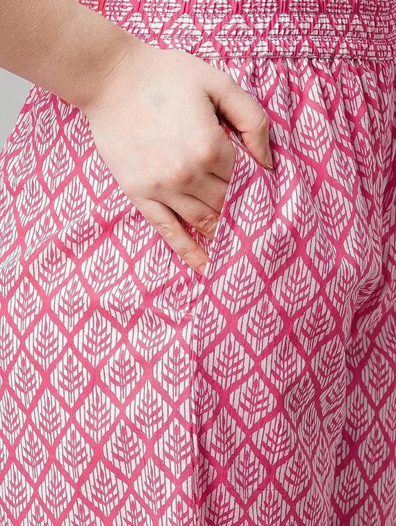 girls printed three quarter sleeve kurta and pant set - 22042252 - Standard Image - 4