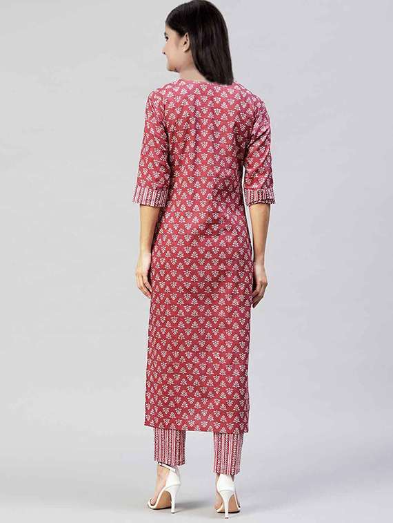 girls printed kurta and pant set - 22042256 - Standard Image - 1