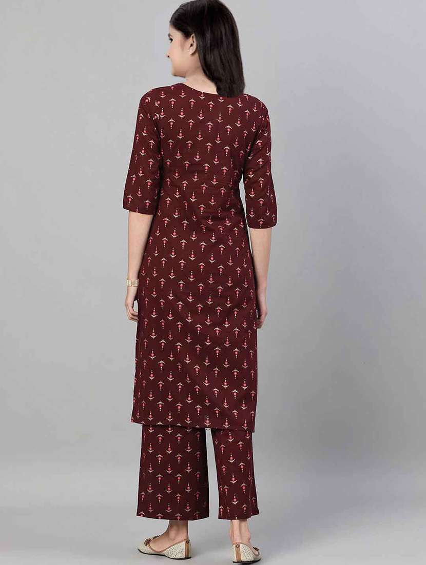 girls printed kurta and palazzo set - 22042261 - Standard Image - 1