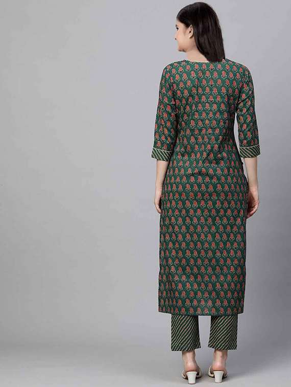 girls printed kurta and pant set - 22042262 -  Standard Image - 1