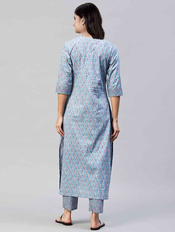 girls printed kurta and pant set - 22042263 -  Standard Image - 1