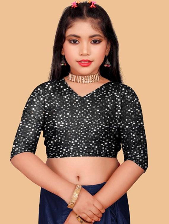 girls embellished ready to wear saree - 22042306 - Standard Image - 4