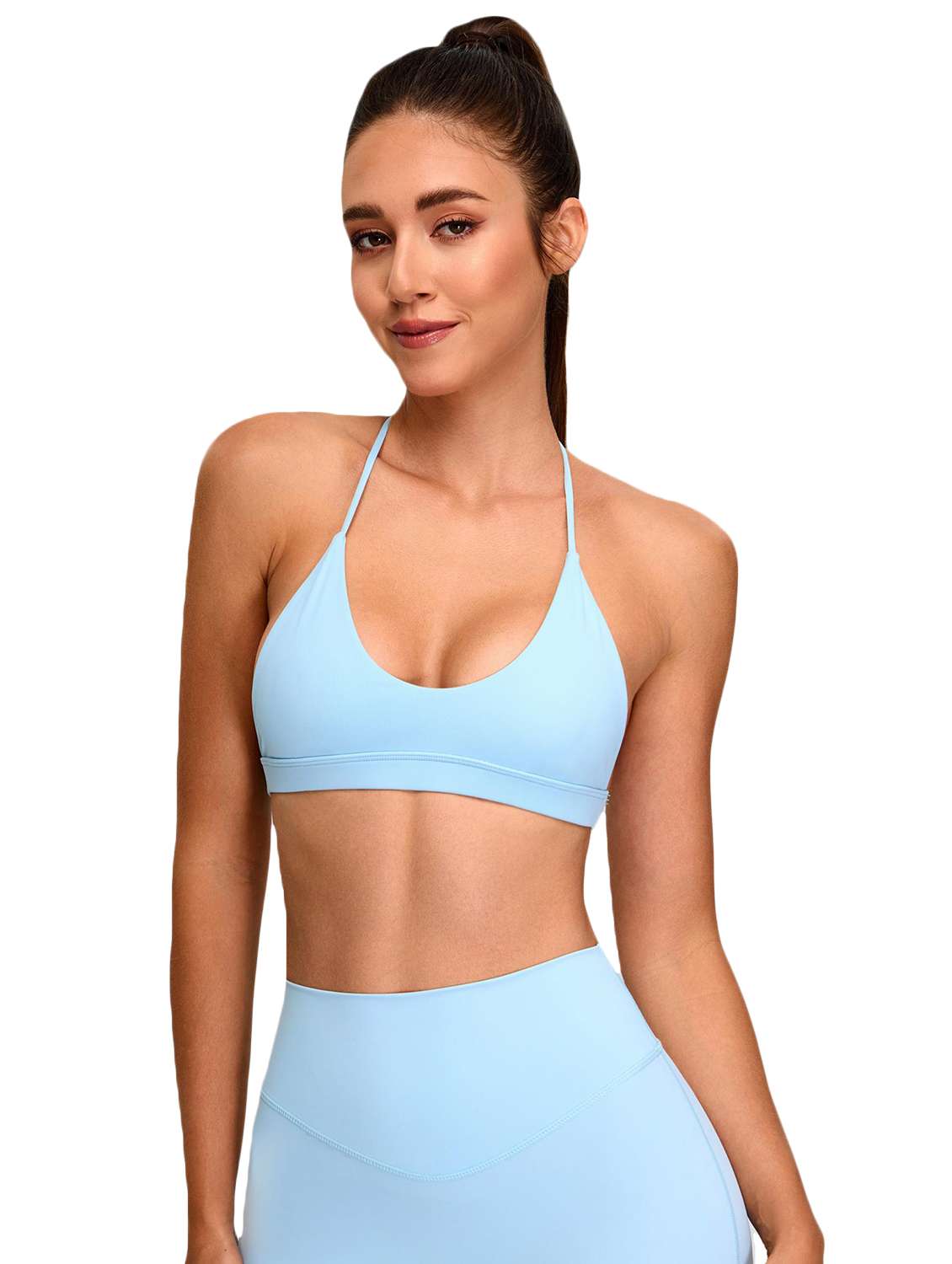 women solid sports bra and tights active wear set - 22042328 -  Standard Image - 1