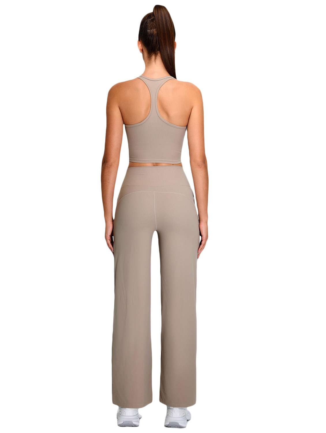 women beige solid active wear set - 22042329 - Standard Image - 1