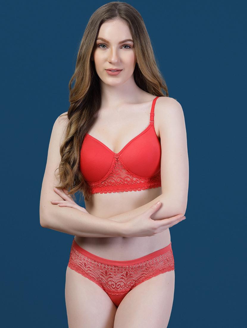 women pack of 3 solid bra and panty set - 22042359 -  Standard Image - 1