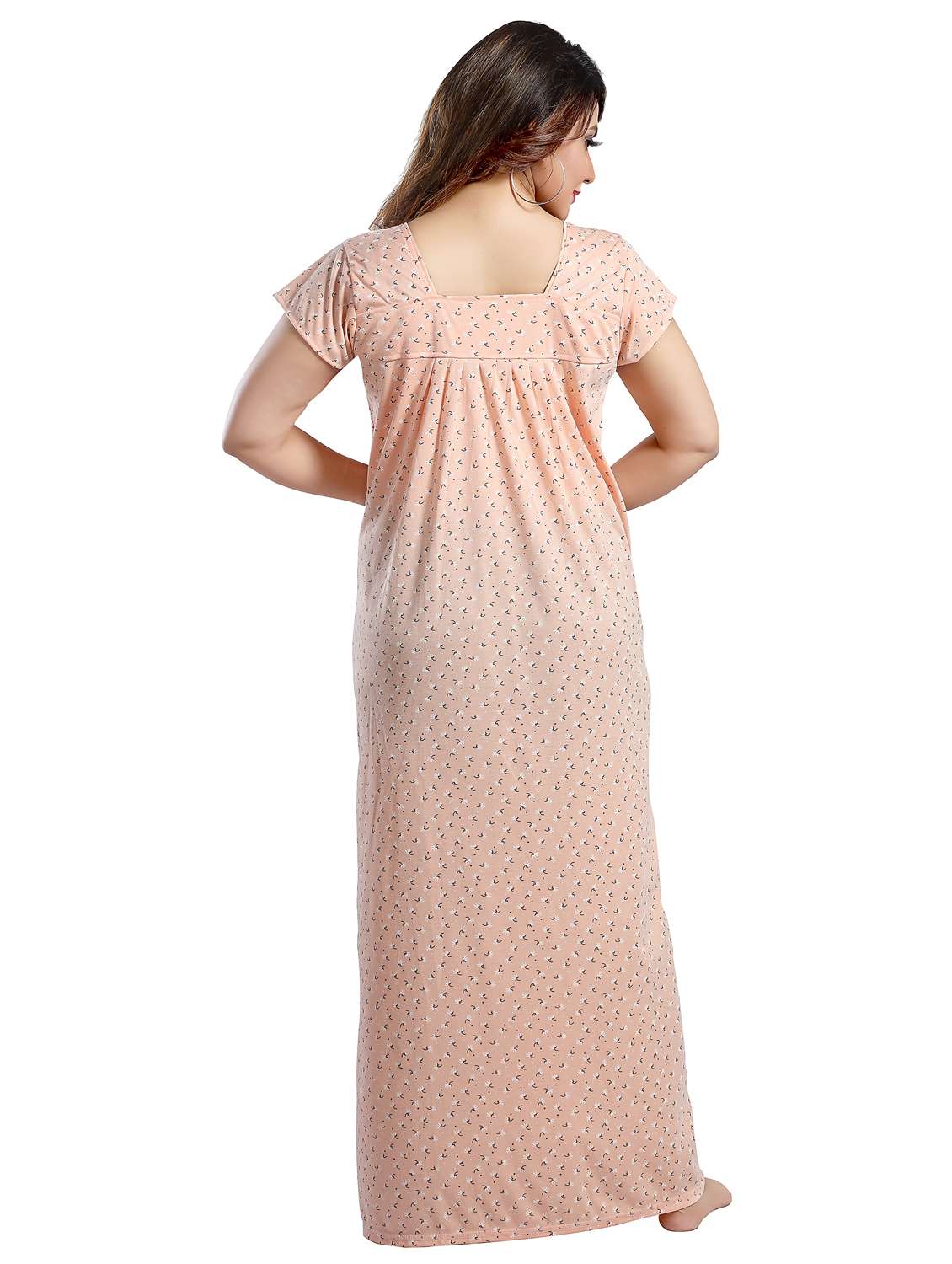 women printed short sleeve nighty - 22042384 -  Standard Image - 4