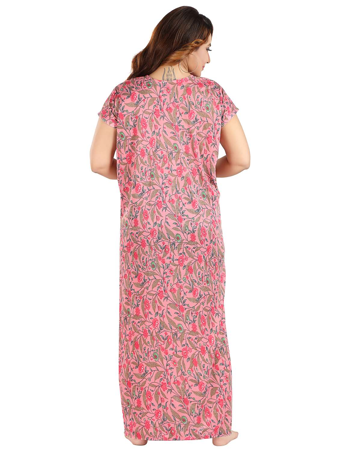 women floral print short sleeve nighty - 22042385 -  Standard Image - 4