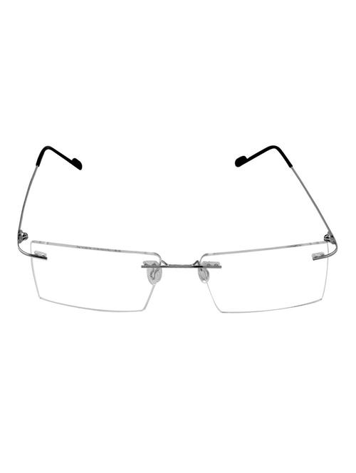 rimless square frame spectacles with sleek metal - 22042405 - Standard Image - 0