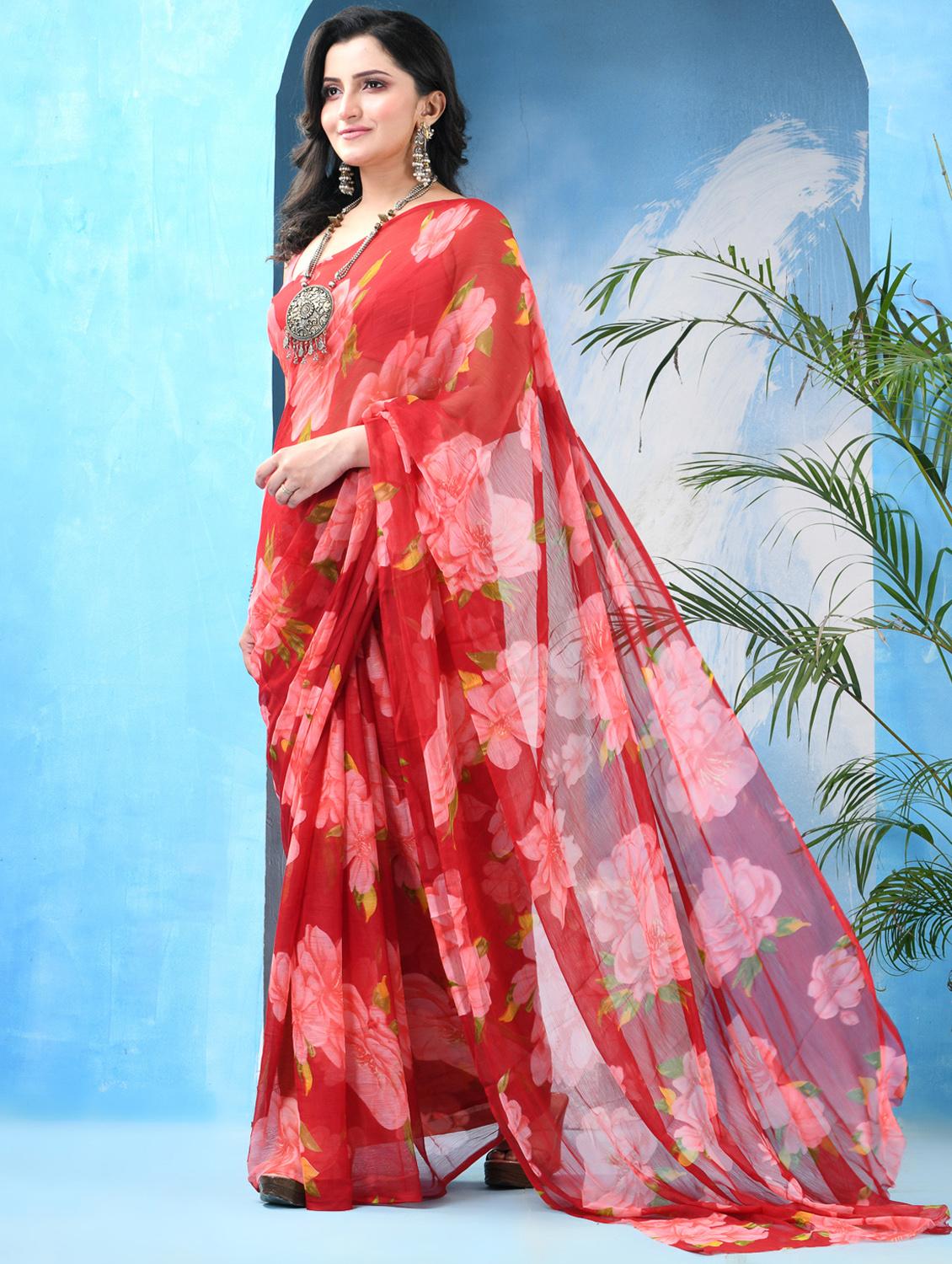 women floral printed saree - 22042424 -  Standard Image - 1