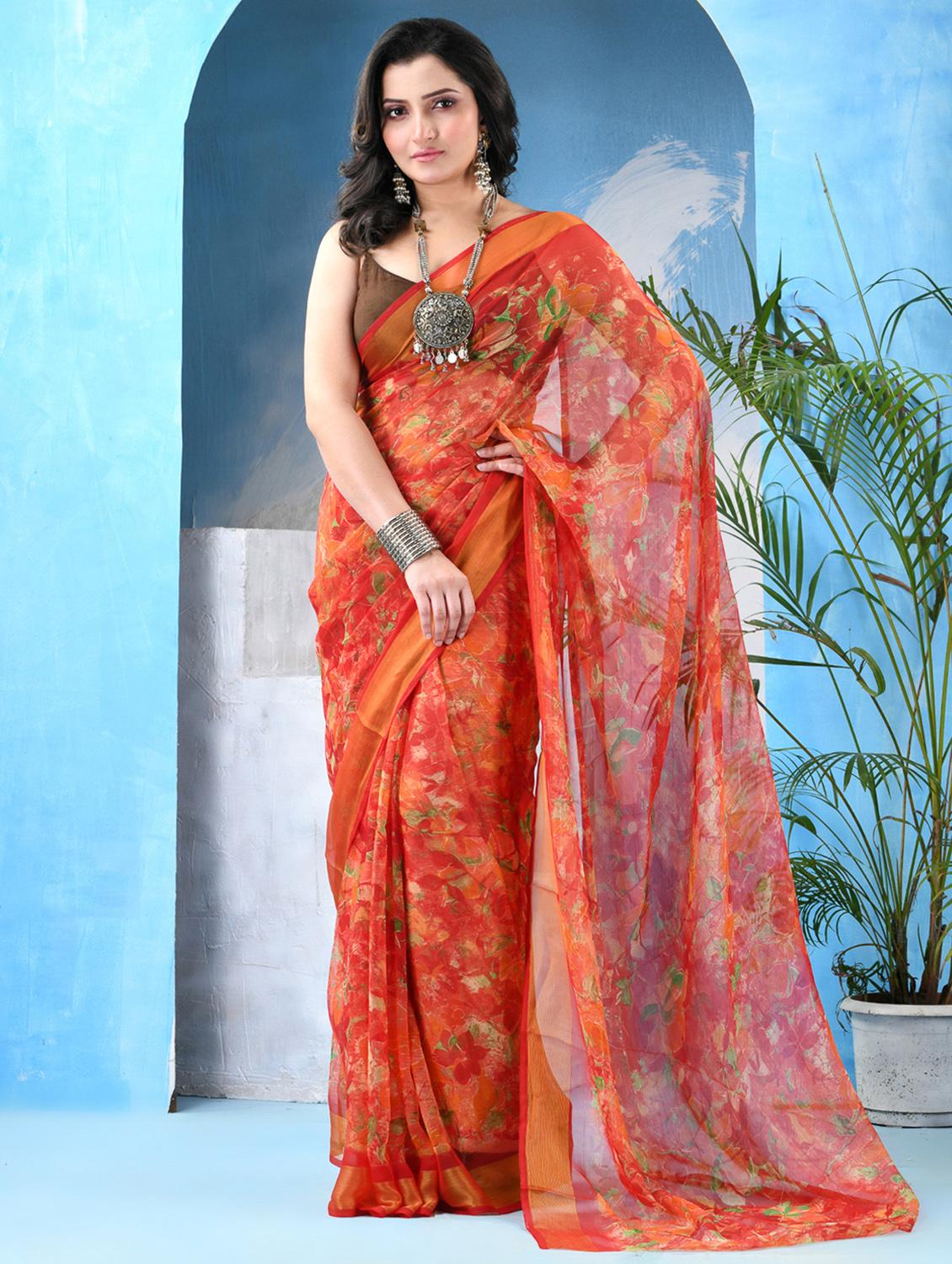 women floral printed saree - 22042425 - Standard Image - 1