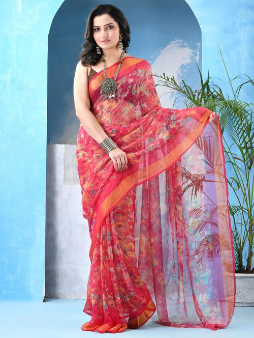 women floral printed saree - 22042427 -  Standard Image - 0
