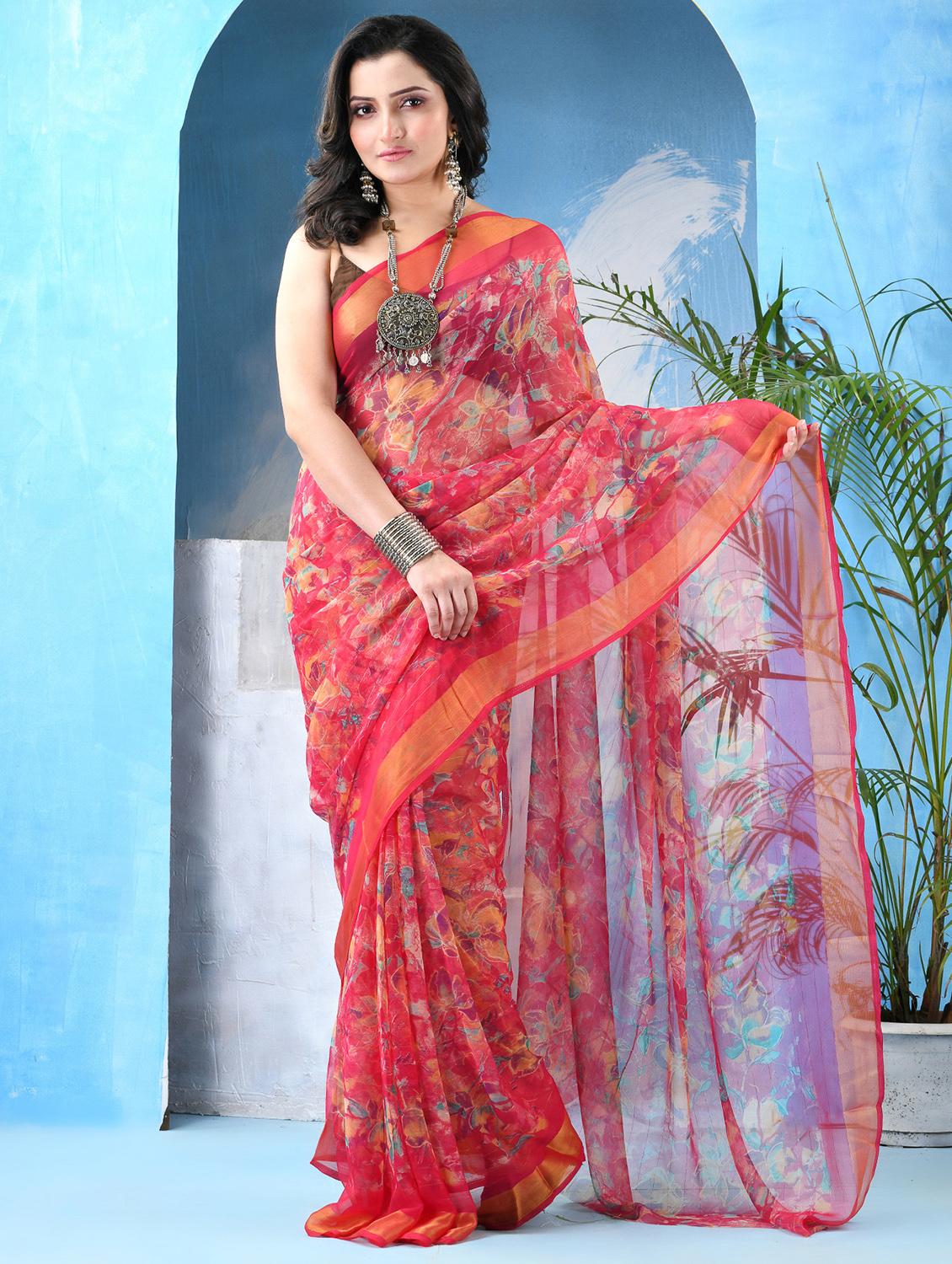 women floral printed saree - 22042427 -  Zoom Image - 0