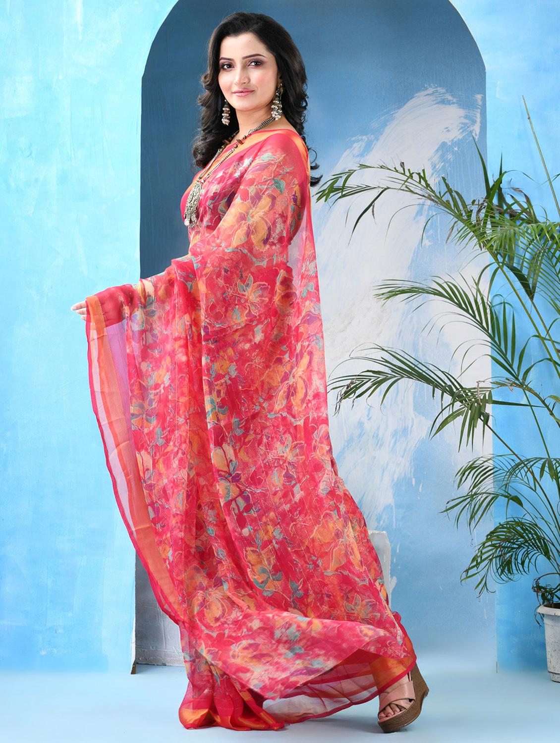 women floral printed saree - 22042427 - Standard Image - 1