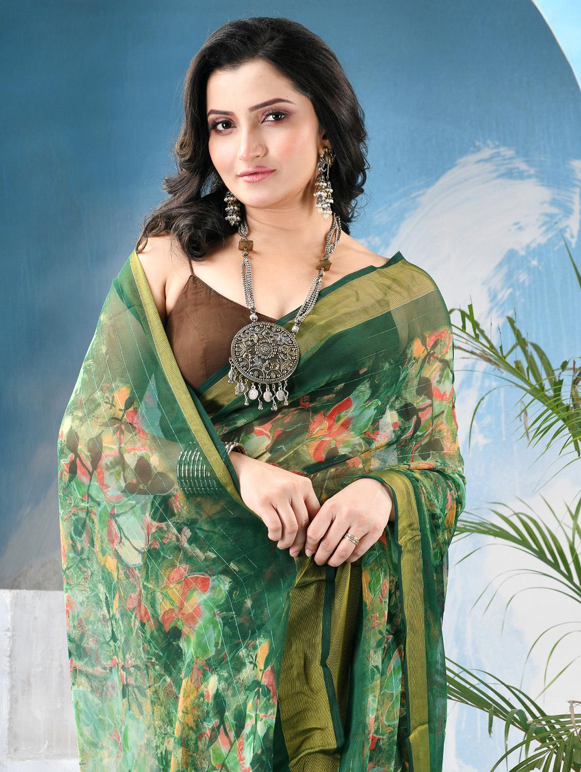 women floral printed saree - 22042428 -  Standard Image - 1