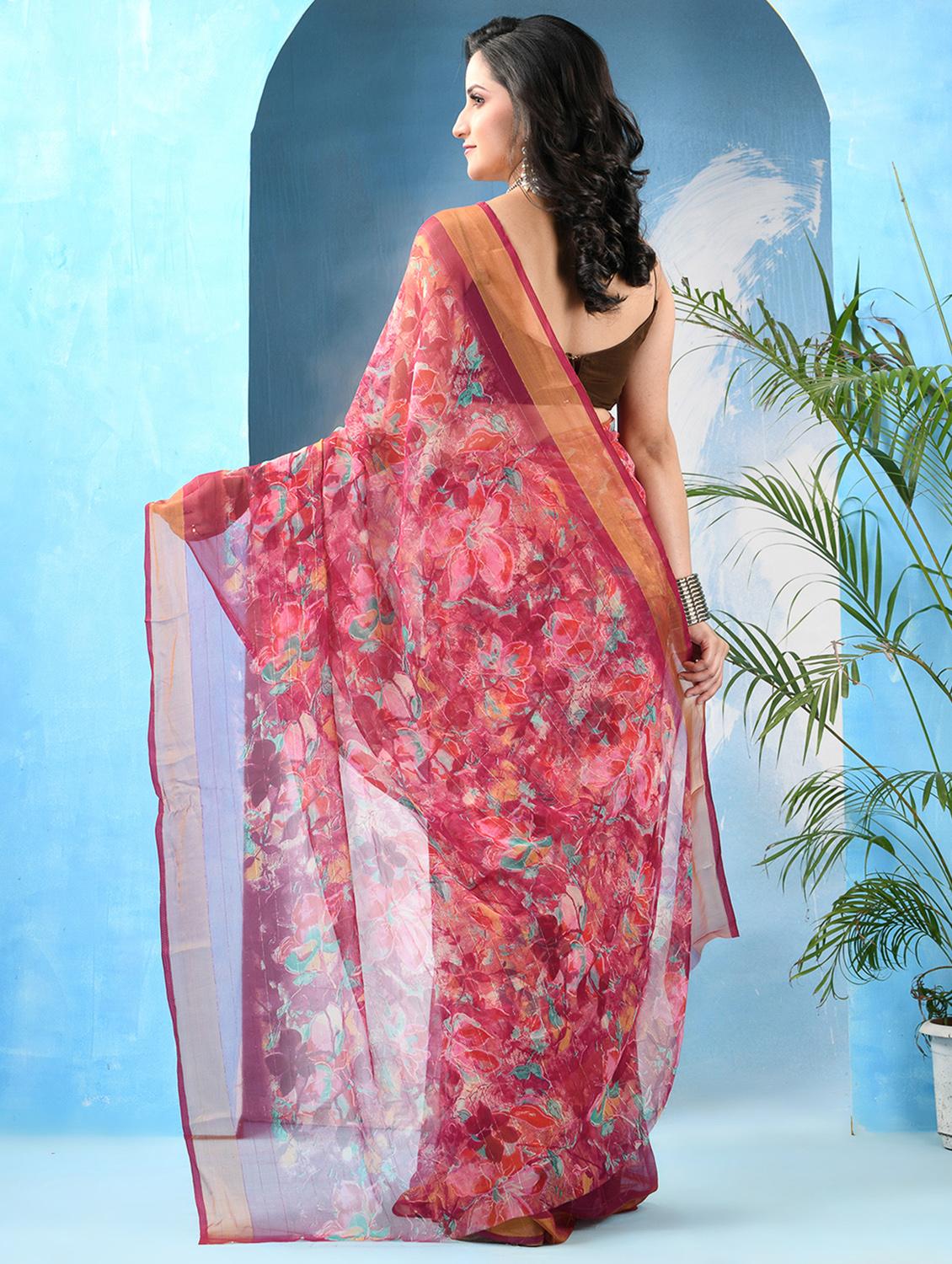 women floral printed saree - 22042429 - Standard Image - 1
