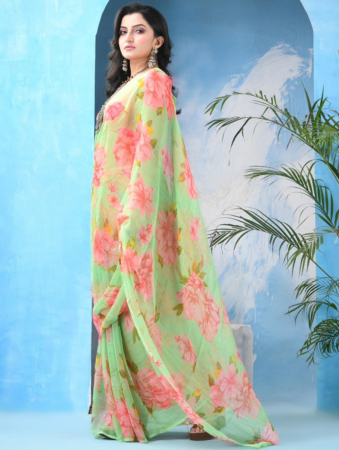 women floral printed saree - 22042440 - Standard Image - 1