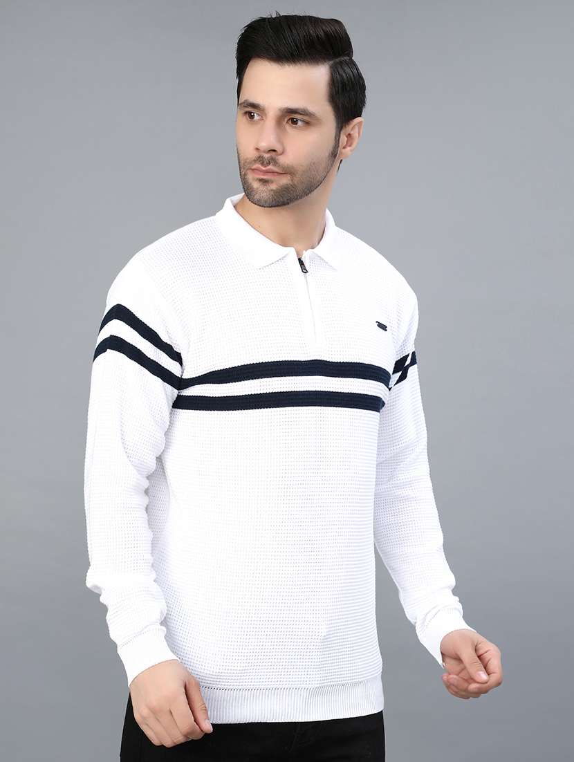 men striped long sleeve regular fit pullover  - 22042458 -  Standard Image - 1