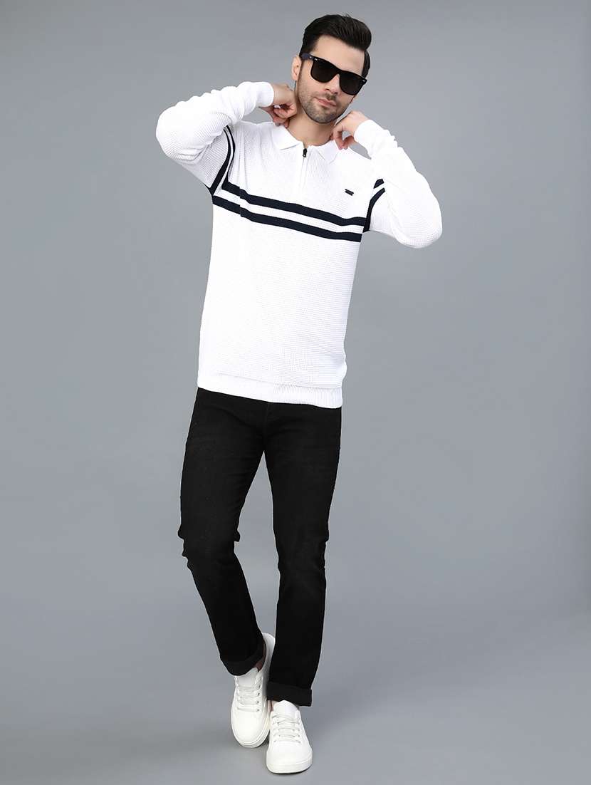 men striped long sleeve regular fit pullover  - 22042458 -  Standard Image - 4