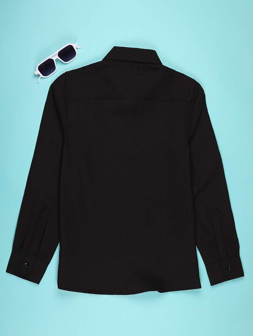 boys solid long sleeve casual shirt - 22042579 -  Standard Image - 1
